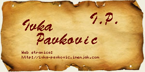 Ivka Pavković vizit kartica